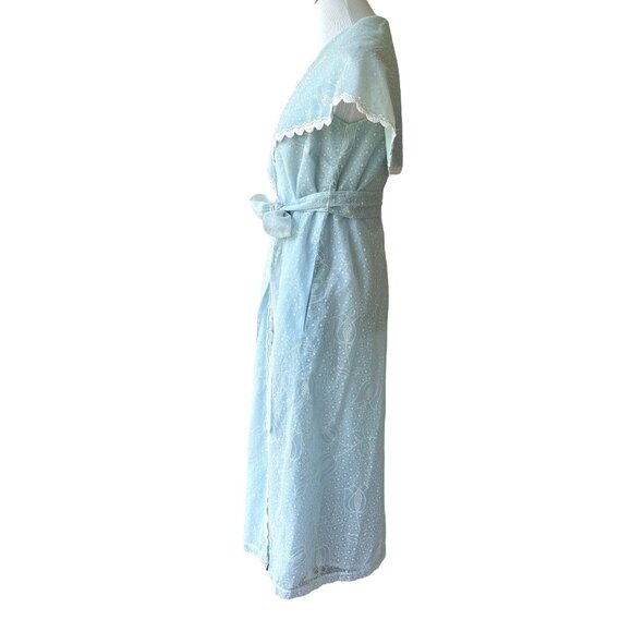Vtg B. Cohen Floral Tulip Sky Blue Robe Peignoir Sheer Size Small 50’s 60’s - Picture 7 of 16